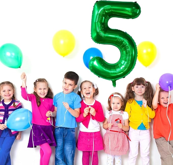 Green Number Balloons, 40 Inch Dark Green Balloon 2.2 Helium Balloon 2nd Birthday for 2 Years Birthday Party Wedding Anniversary Decoration Children Girls Boys