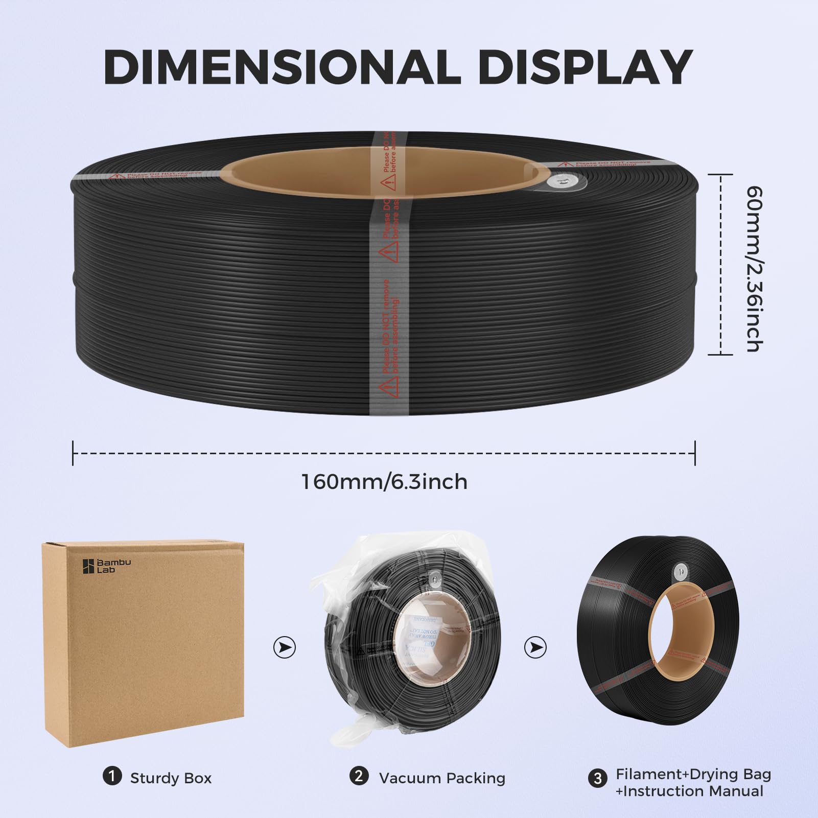 Bamboo PETG Basic Refill Filament 1.75mm 1 KG (2.2lbs) with RFID for Bambu Lab A1/X1/P1 Series 3D Printers,Strong Toughness,Outdoor Use,3D Printing Filament,No Spool, +/- 0.03mm (Misty Blue 30108)