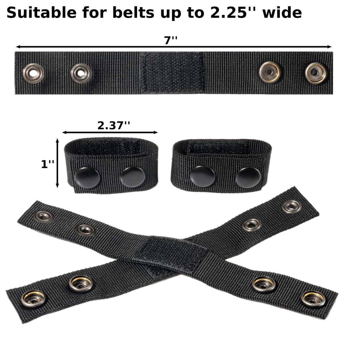 VEPKOIT 4 Pcs Belt Keepers for Duty Belt, Nylon Duty Belt Keepers with Double Snaps for 2"/2.25" Wide Belt, Tactical Belt Loop Keeper for Police Duty Belt Law Enforcement Accessories Tactical Gear (4)