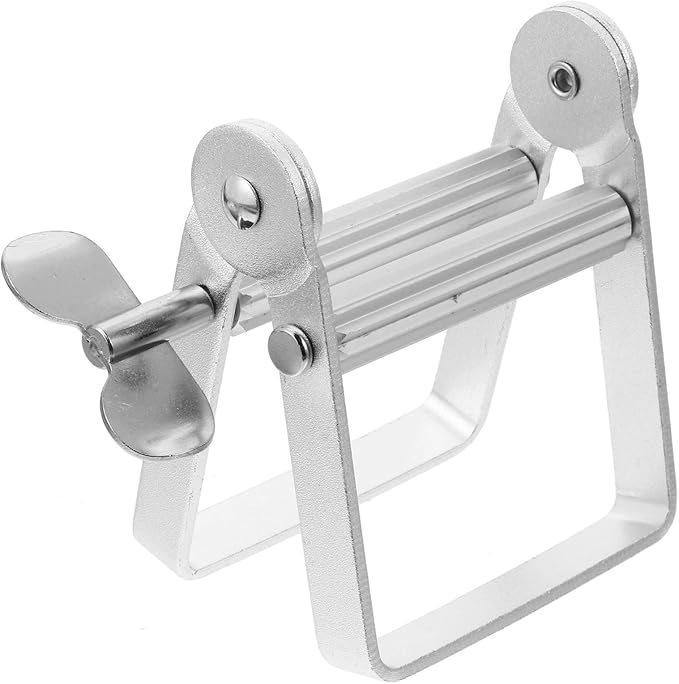 Healifty Metal Toothpaste Tube Squeezer - Rolling Toothpaste Squeezer, Paint Tube Wringer for Toothpaste, Artist, Hair Salon, Painter (Silver)