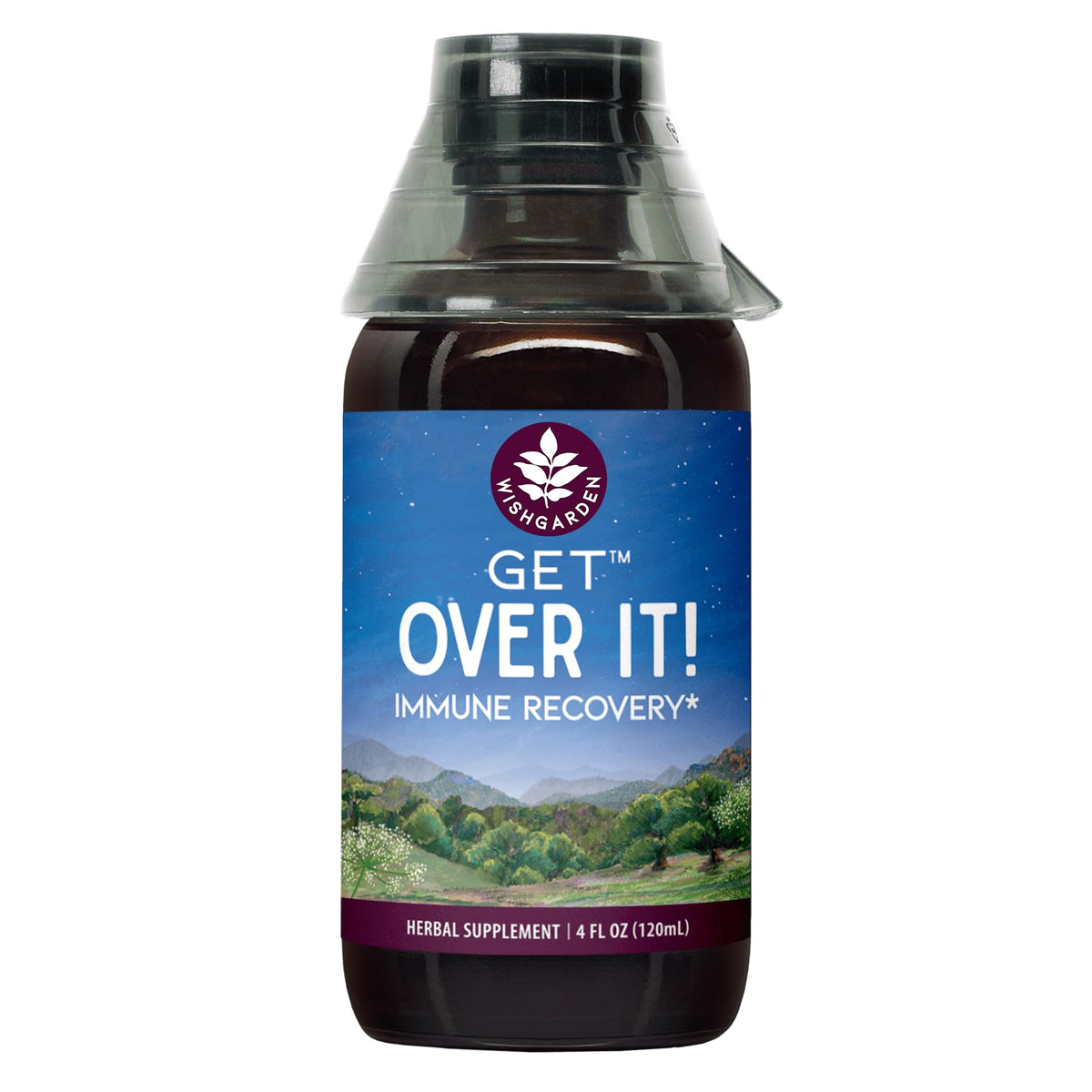 WishGarden Herbs Get Over It! Immune Support Supplement - Liquid Herbal Tincture with Goldenseal & Burdock Root - Lung, Sinus & Cough Support for Lingering Cold Symptoms - Vegan, 4oz