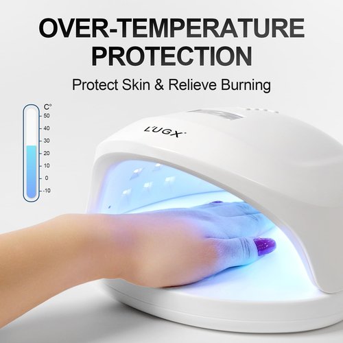 L'UGX Rechargeable UV LED Nail Lamp, 60W Nail Lamp Professional Nail Dryer with 4 Timer Setting, UV Light for Gel Nails, Perfect for Salon & Home