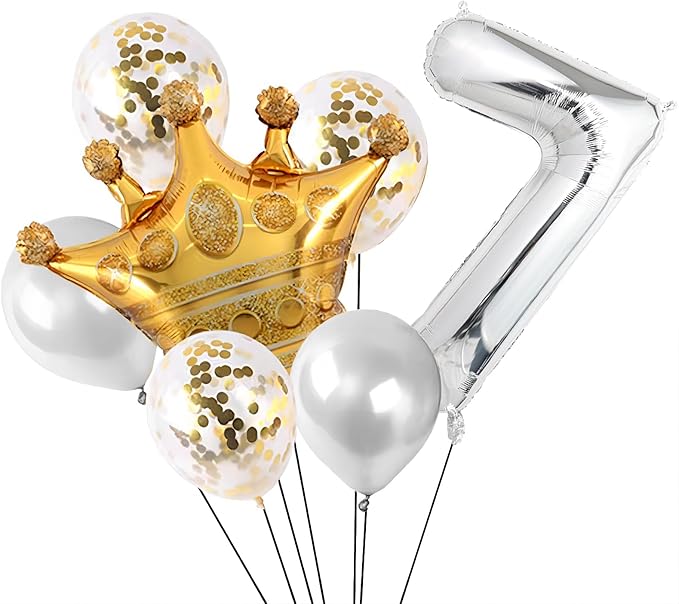 40 Inch Silver Number Balloons, Helium Mylar Foil Number Balloons for Birthdays, Number 7 Balloon for Party Wedding Bachelorette Birthday Bridal Shower Graduation Anniversary Celebration Party