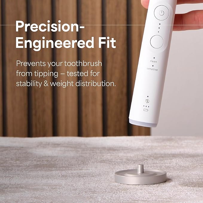 Silver Toothbrush Holder Compatible for Philips Electric Toothbrush & Sonicare, Hygienic Drip Capturing Philips Toothbrush Holder for Bathroom, Aluminum Freestanding Philips Toothbrush Stand