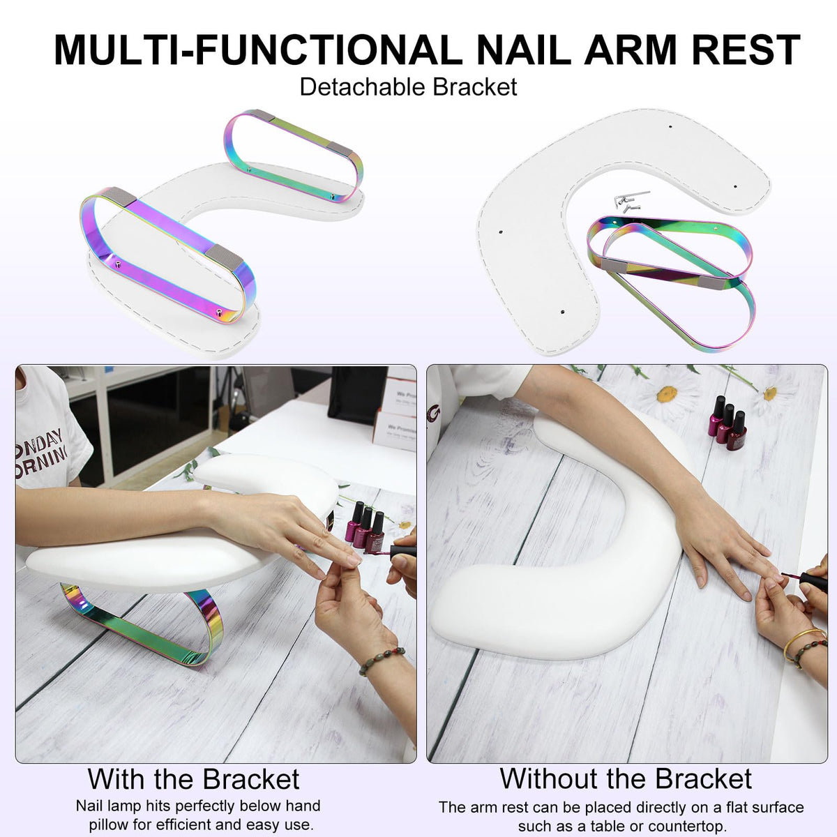 Hand Rest for Nails Tech,U-Shaped Nail Hand Rest Stand,Big Non-Slip Nail Hand Rest Holder Pillow with Stable Legs,PU Leather Hand Rest Cushion for Manicure Salon Use