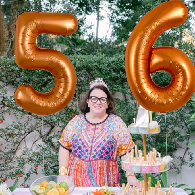 TONIFUL 40 Inch Orange Large Numbers Balloon 0-9 Birthday Party Decorations,Big Number 6 Foil Balloon Digital 6 for Birthday Party,Wedding, Bridal Shower,Engagement,Graduations,Anniversary,Baby Shower