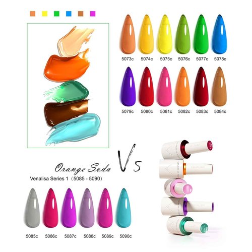 VENALISA V5 Gel Nail Polish Kit of 22 Pcs With Color Display Card Semi-transparent Jelly Gel Polish Set Sheer Red Black Green Soak Off Salon Nail Art DIY at Home Manicure