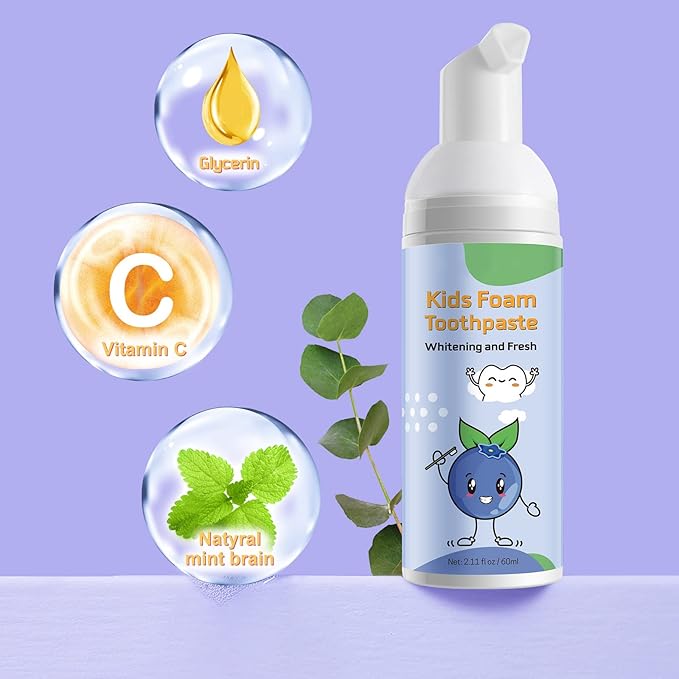 Foam Toothpaste Kids, Kids Foam Toothpaste, Toddler Toothpaste for Dental Care for Children for 3 and Up