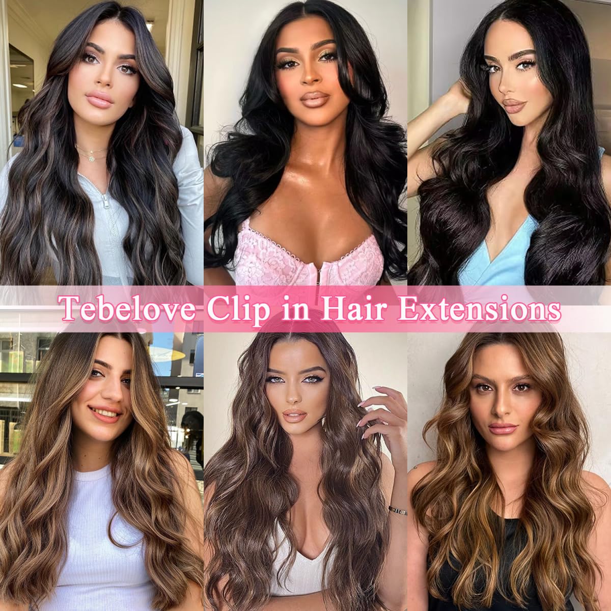 Tebelove Clip in Hair Extensions Real Human Hair 3.6oz/100g Clip ins Brazilian Remy Human Hair Extension for Women 8pcs Per Set with 18 Clips Double Weft (16 Inch #4 Chocolate Brown)
