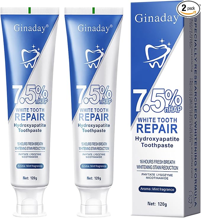 2 Pcs Hydroxyapatite Toothpaste, Deep Cleaning Care Repair Tooth Oral Health Fresh Breath.