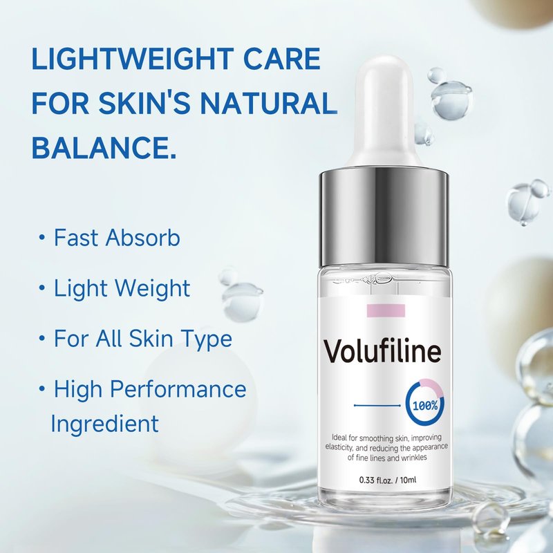 Volufiline Serum, Volufiline Under Eye Serum, Cosmetic Grade Ampoule for Skin Elasticity Improvement, Face & Body Fine Lines, Hydrating Texture, 10ml*2