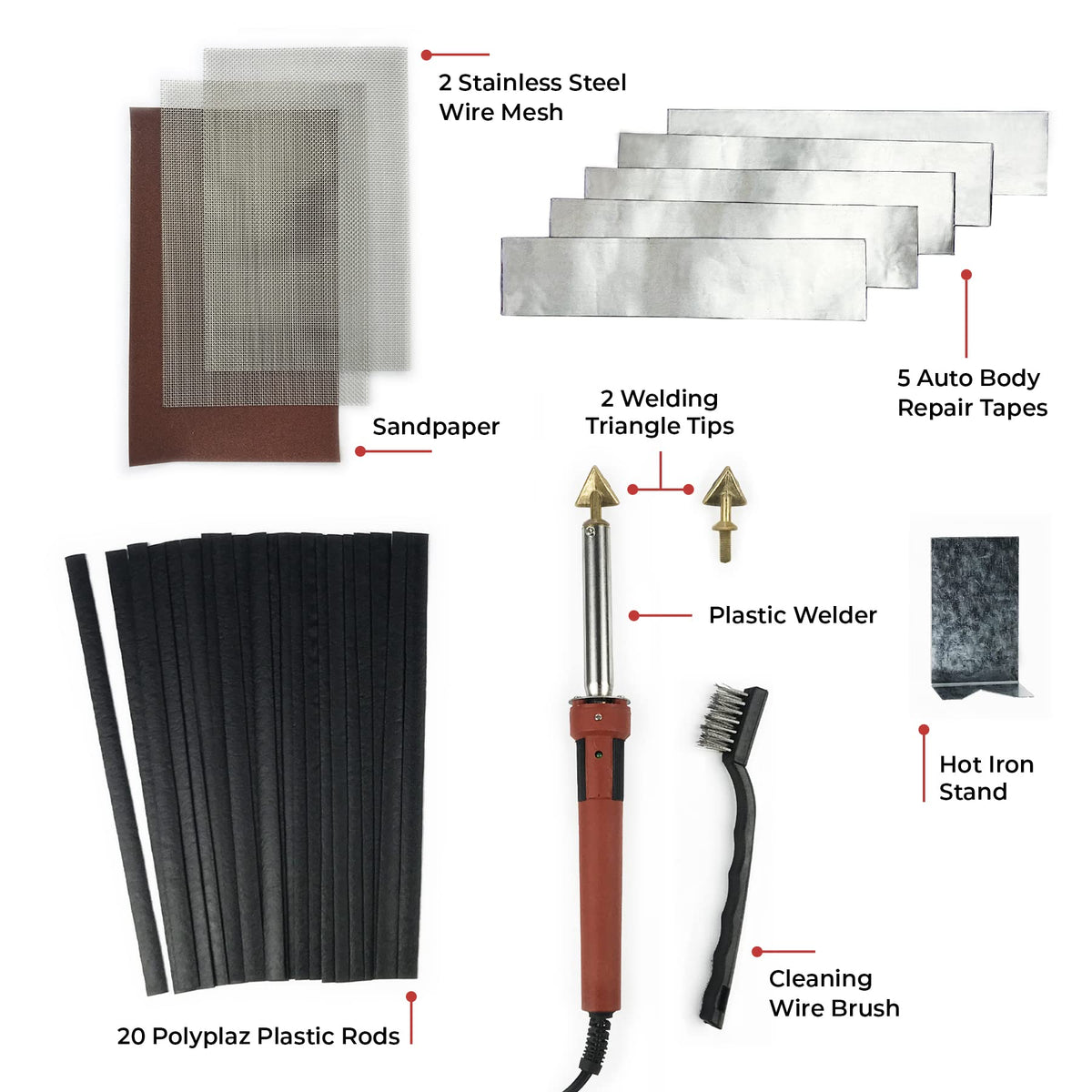 JOUNJIP Standard Plastic Welding Repair Kit UL-Certified Plastic Welder 80W