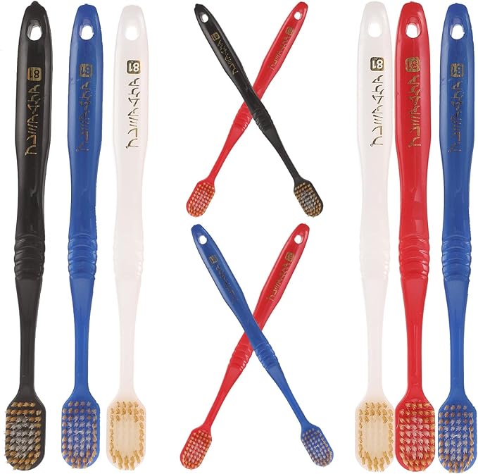 10Pcs Household Charcoal Toothbrushes Gentle Thin Bristles Oral Care Cleaning Brush Mixed Colors Comfortable Grip Non-Slip Handles for Bathroom Accessories