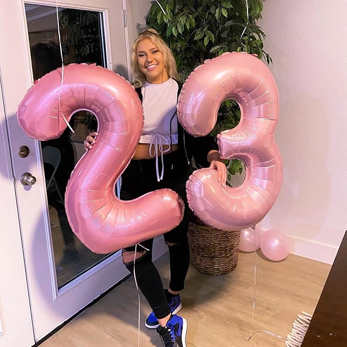 Pearlescent Pink Number 3 Balloon 40 Inch, 3 Balloon Number, 3rd Birthday Decorations, Pearlescent Pink Party Supplies for Boys Girls