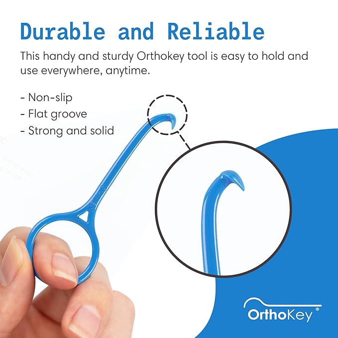 OrthoKey Clear Aligner Removal Tool - Expert Grabber Remover for Invisible Removable Braces & Retainers - Innovative Dental Accessory for Effortless Alignment Care - Blue, 3-Pack