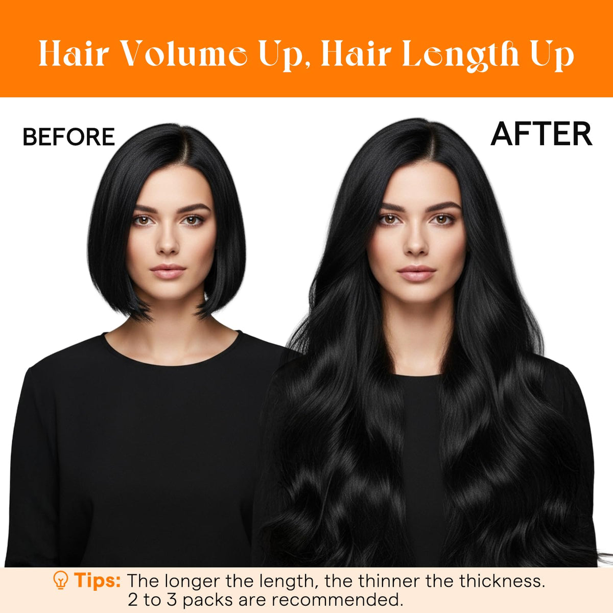 Sunny Hair Sew in Hair Extensions Real Human Hair Black for Women