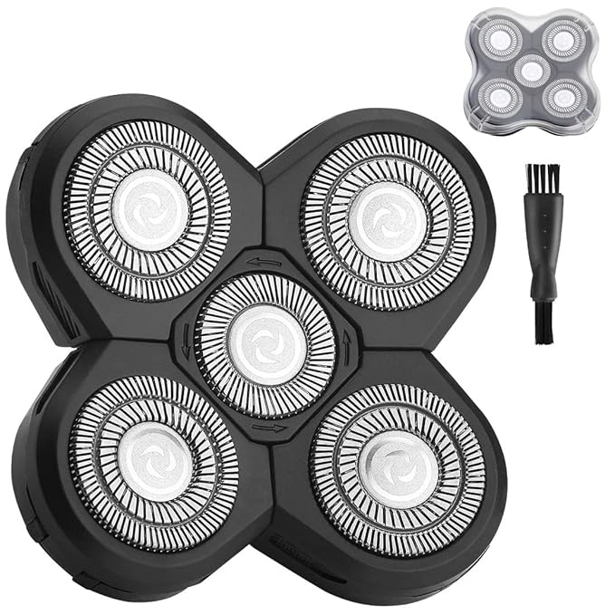 FOXSONIC Upgraded 5 Blades Shaver for Head shaver, 5D Men's Electric Shaver Replacement Heads for Many Main Brands Bald Men Head Shaver Blades