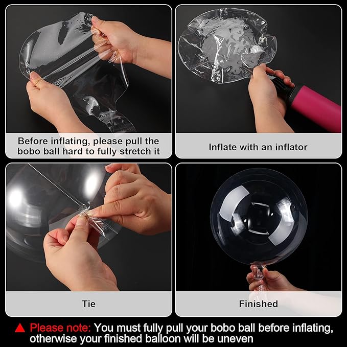 Sumind 40 Pcs Bobo Balloons Clear Balloons for Stuffing Bubble Transparente Burbuja for Valentines Christmas Wedding Birthday Party Decoration (13/18/24/36 Inch)
