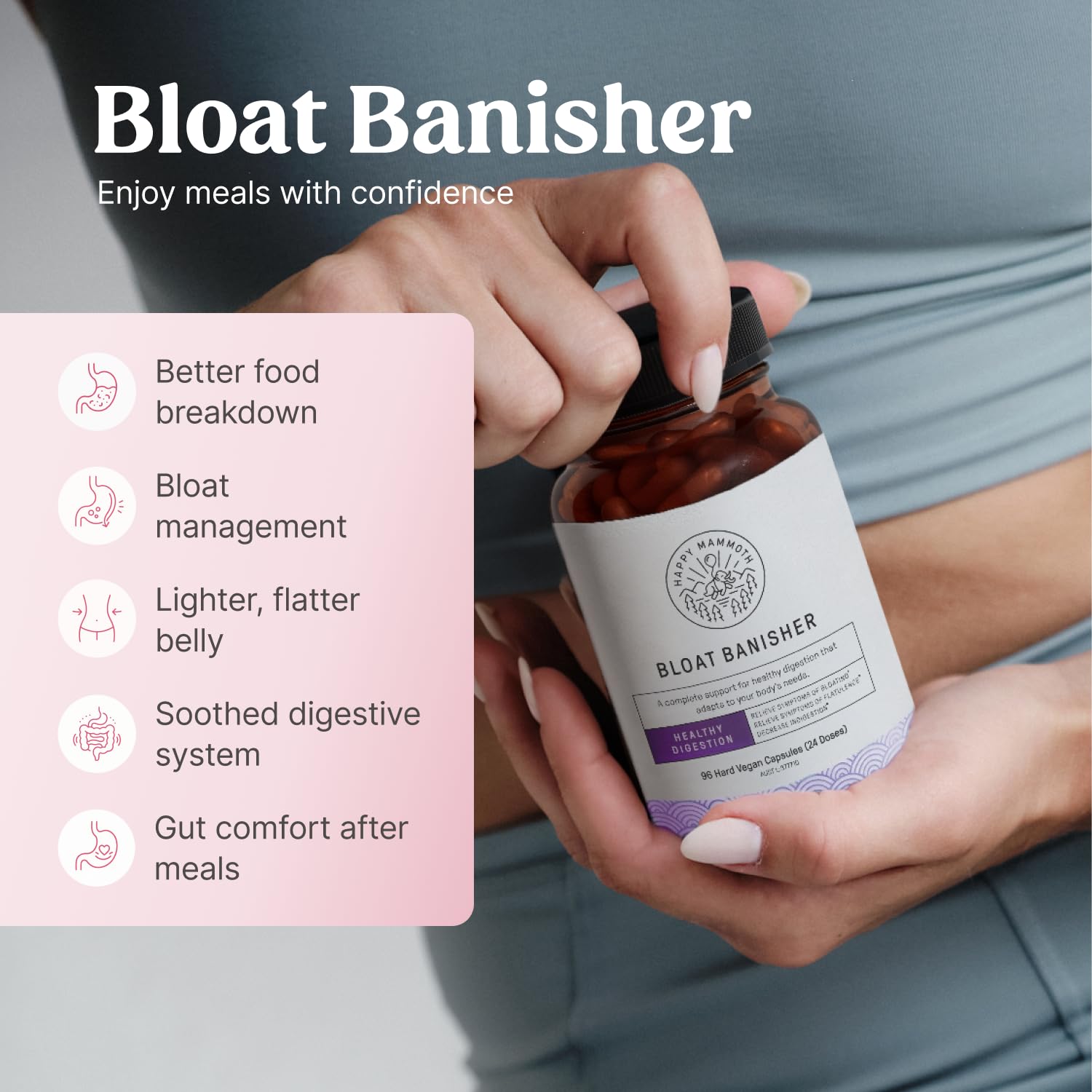 Happy Mammoth Bloat Banisher for Bloating, Digestion, and Gut Comfort