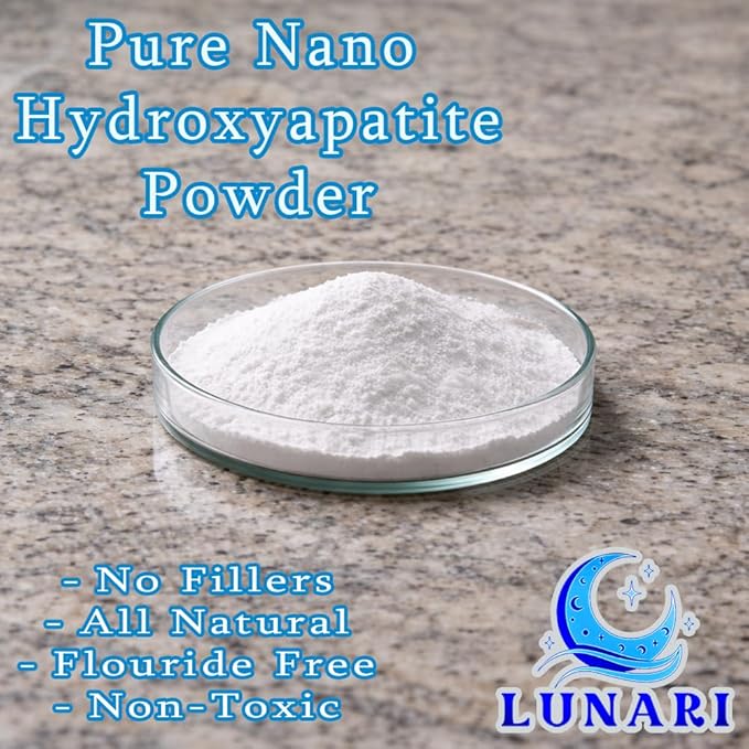 100% Pure Nano Hydroxyapatite Tooth Powder – Enamel Remineralization Support, Fluoride-Free Toothpaste Additive for Sensitivity & Cavity Defense, Pure HAp Powder 120 Grams