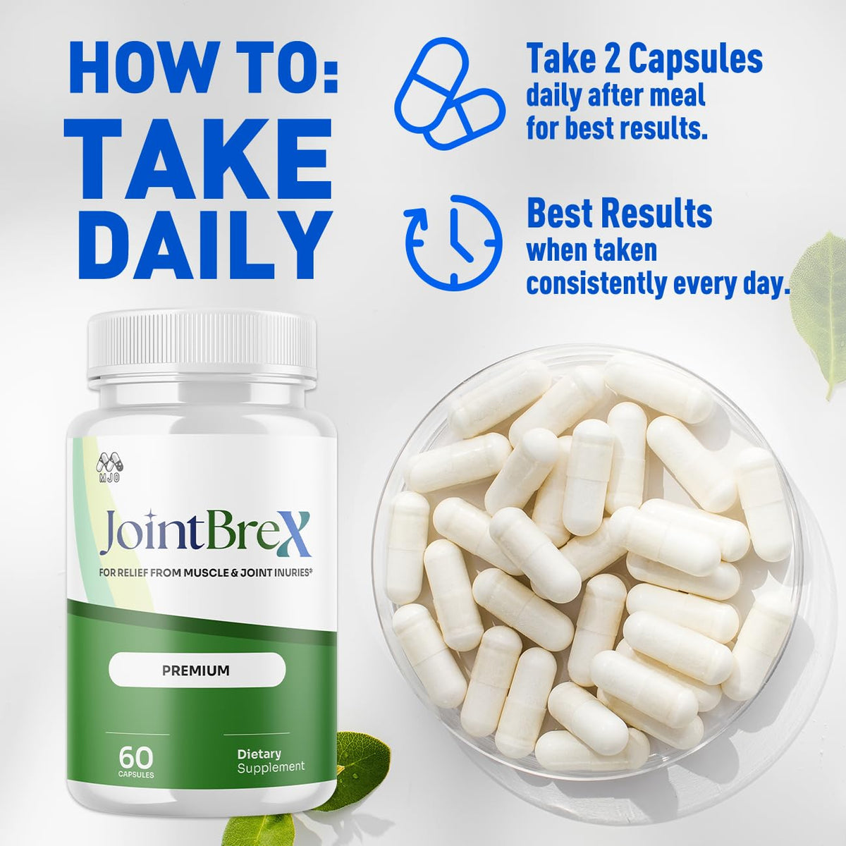 JointBrex Capsules, Official Joint Brex Pills with All Natural Ingredients, Advanced Overall Health Wellness Supplement with Maximum Strength Healthy Lifestyle Vitamins for Women and Men (60 Capsules)