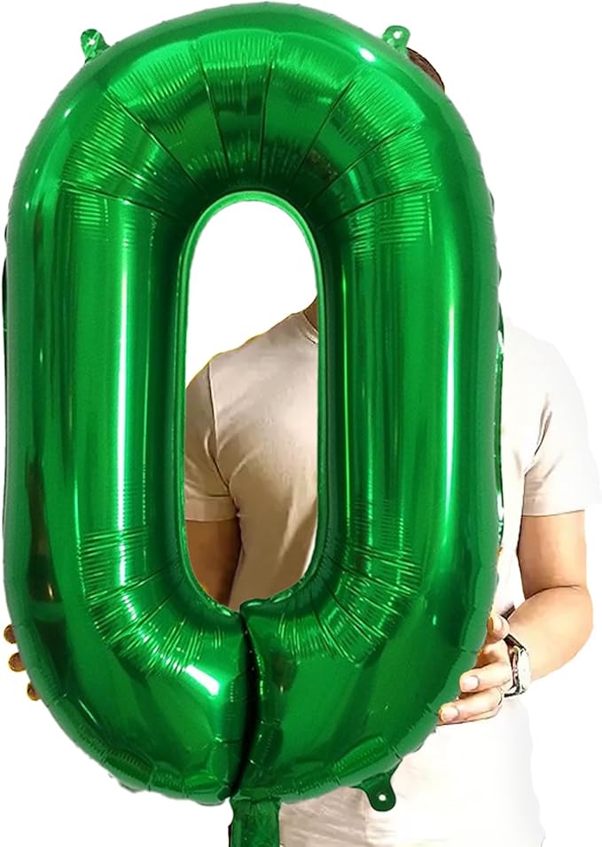 Number Balloons Green Party Balloon - Giant Number 0 Balloon, 40 Inch Large Balloon for St. Patrick's Day Games Theme Birthday Decoration, Girls Boys Party Supplies