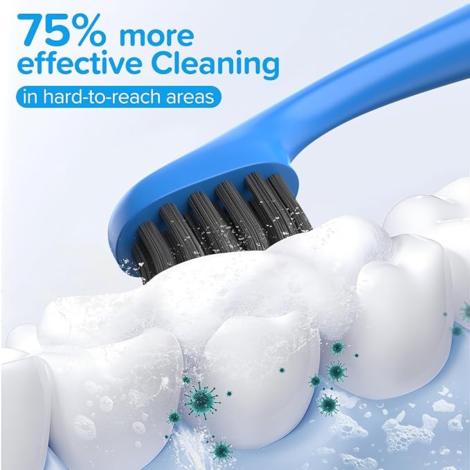 Replacement Toothbrush Heads Compatiable with Burst Kids Electric Toothbrush, Soft Charcoal Bristles for Gentle on Gum & Deep Cleaning, Blue, Pack of 10
