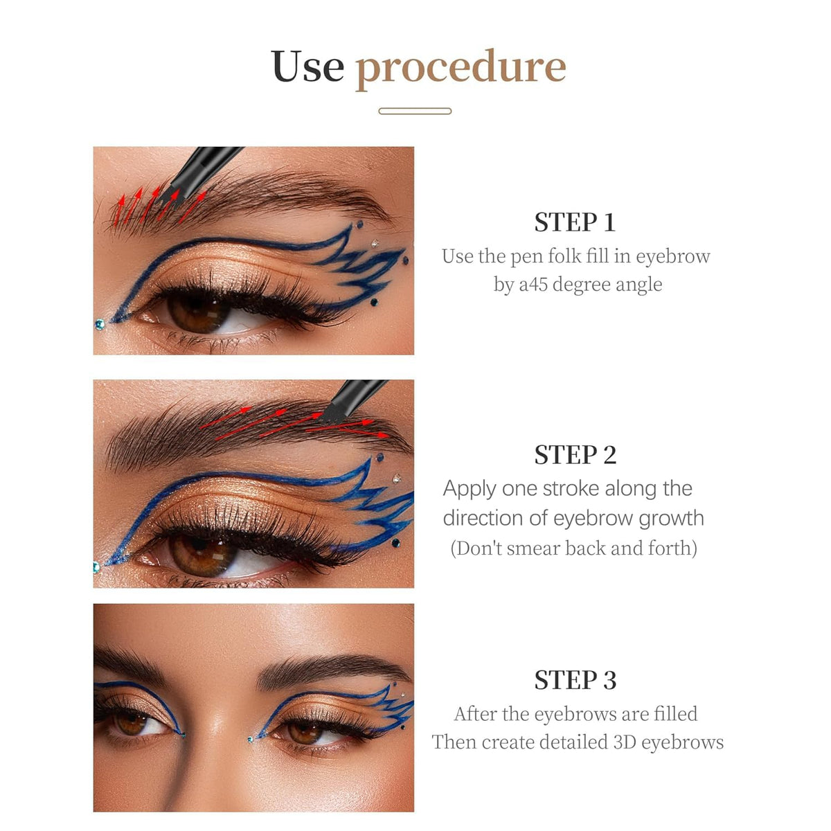 NyxaraJH 4 Claws Liquid Eyebrow Pencil, Waterproof Natural Fine Line, 3D Microblading Effect, Professional Makeup Tool (2# Dark Coffee)