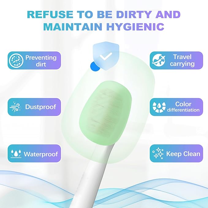 6 Packs Silicone Toothbrush Covers, Caps for Electric & Manual Toothbrush Heads