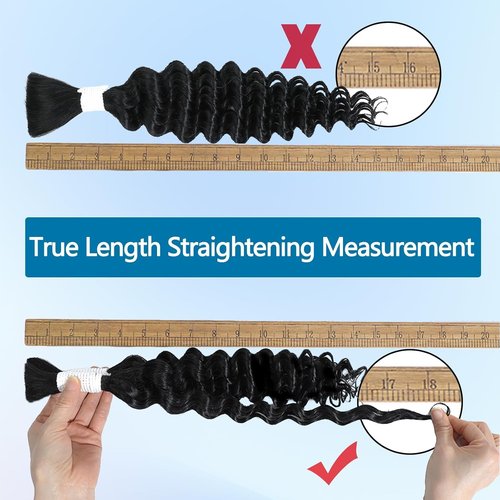 Human Braiding Hair Boho Braids Human Hair 110g 24 Inch Deep Water Wave Bulk Human Hair for Braiding No Weft Bundle 12A Brazilian Virgin Curly Hair Extensions Wet and Wavy Human Braiding Hair