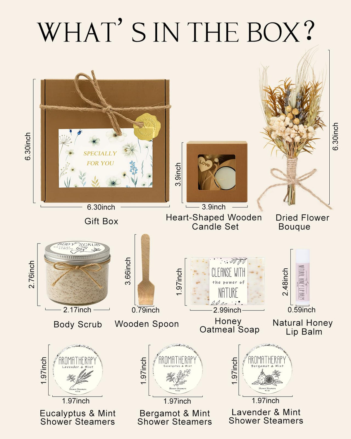 JMHACHY Spa Gifts for Women - Mothers Day Gift Basket for Her, Natural Themed Self Care Kit, Birthday Anniversary Care Package Ideas for Wife Girlfriend Mom from Daughter Husband Friend, 8PCS Items