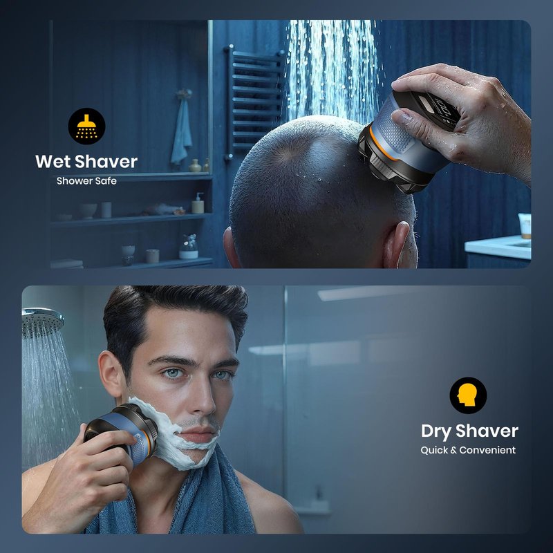 TLMUSE Head Shavers for Bald Men, 2026 Upgraded Magnetic Head Shaver, IPX7 Waterproof Wet/Dry Head Shavers for Men, 2-Speed Mens Head Shaver Bald, Model 372