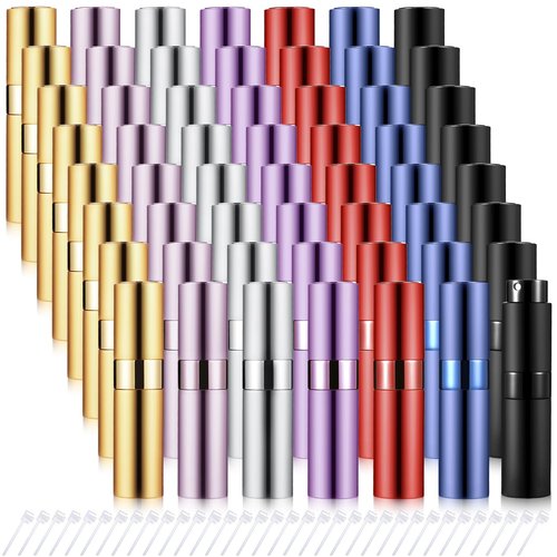 Tessco for you 56 Pieces 8ml Travel Refillable Perfume Bottles Mini Cologne Perfume Spray Bottle Empty Pocket for Travel and Outgoing Pocket Cologne Sprayer