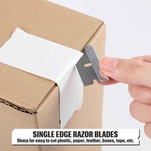 Lasnten 1500 Pcs Single Edge Razor Blades, Industrial Scraper Razor Blades Safety Straight Edge Replacement Box Cutter Blade for Glass Paint Scraper, Removing Labels, Decals, Stickers