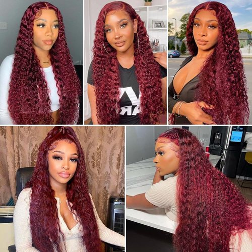 Condescension Human Hair Bundles Burgundy 99J Jerry Curly 20 22 24 Inch Bundles Human Hair 100% Unprocessed Burgundy Soft Sewn In Hair with Double Weft for Black Women