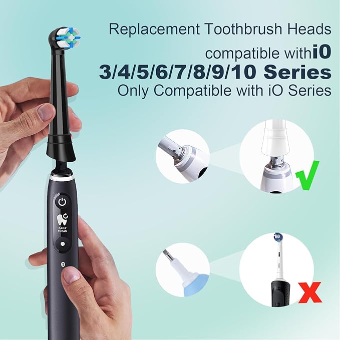iO Replacement Heads Compatible with Oral B iO,iO Series Electric Toothbrush Heads Compatible with Oral B iO 2/3/4/5/6/7/8/9/10,Medium Bristles for Effective Plaque Removal