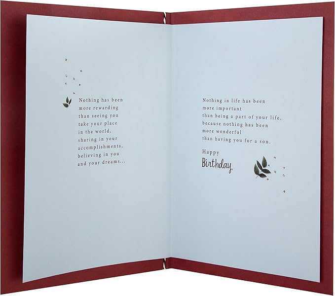 Hallmark Large Birthday Card for Son - Traditional Verse Design, Multicoloured