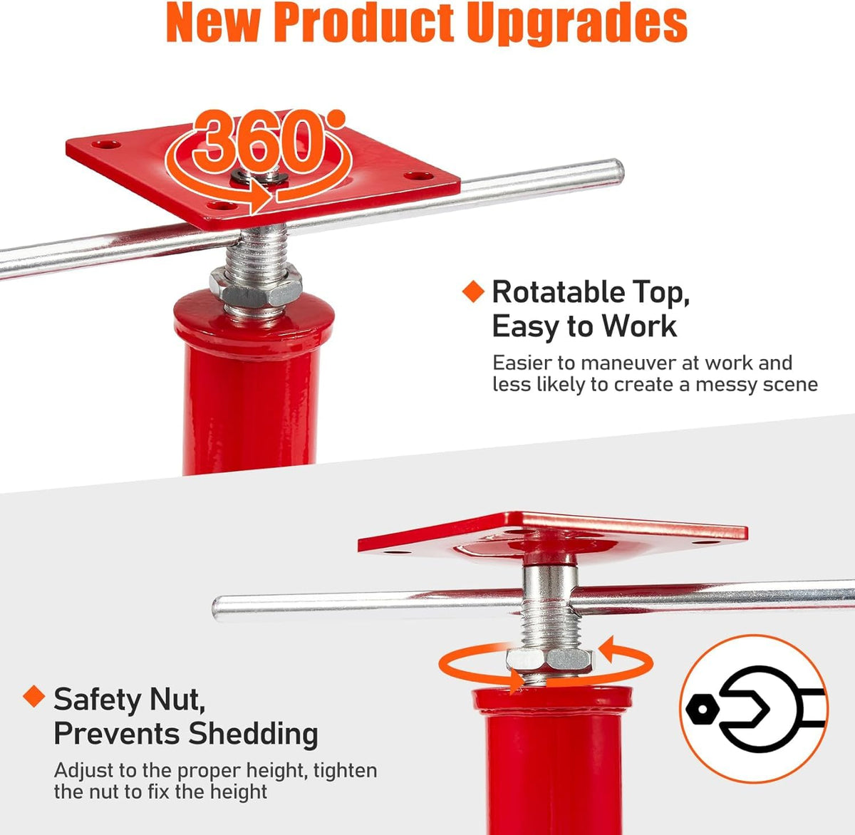 House Jacks for Leveling Crawlspace, 16" - 21" Height Range, 11023 lbs Max Load Capacity, House Floor Jacks Post Pole for Leveling, 2 Pack