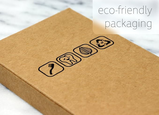 bmbu Bamboo Toothbrush 4 Pack - Medium/Soft Charcoal Bristles Tooth Brushes Wooden Handle - BPA Free, Eco Friendly, Vegan Product Gift Idea, Sustainably Grown in Recycled Biodegradable Packaging
