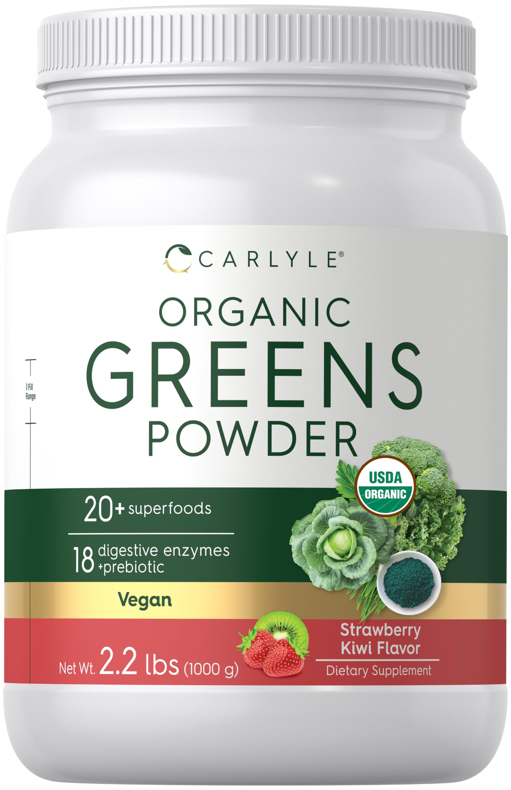 Carlyle Organic Greens Powder | 35.2 oz | 20+ Superfoods & Prebiotics
