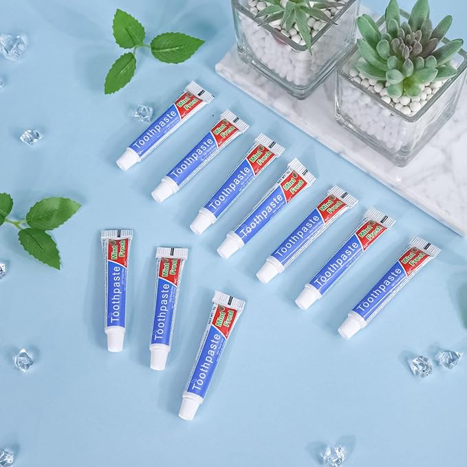 HOIQIRY 0.28 oz Small Travel Size Toothpast Bulk - Pack of 300,Disposable Mint Flavor 0.8x3.14 inches Single Use Mini Toothpaste for Hotel,Camping,Homeless,Charity,Guests,Office,Vacation