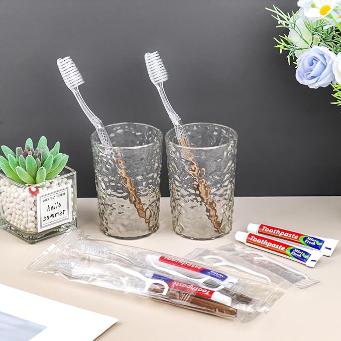 10pcs Disposable Toothbrushes with Toothpaste Floss Individually Wrapped, Disposable Toothbrush Bulk, 10g Toothpaste, Dental Floss Pick, Bulk Toothbrush Kit for Homeless,Airbnb,Hotel,Guest