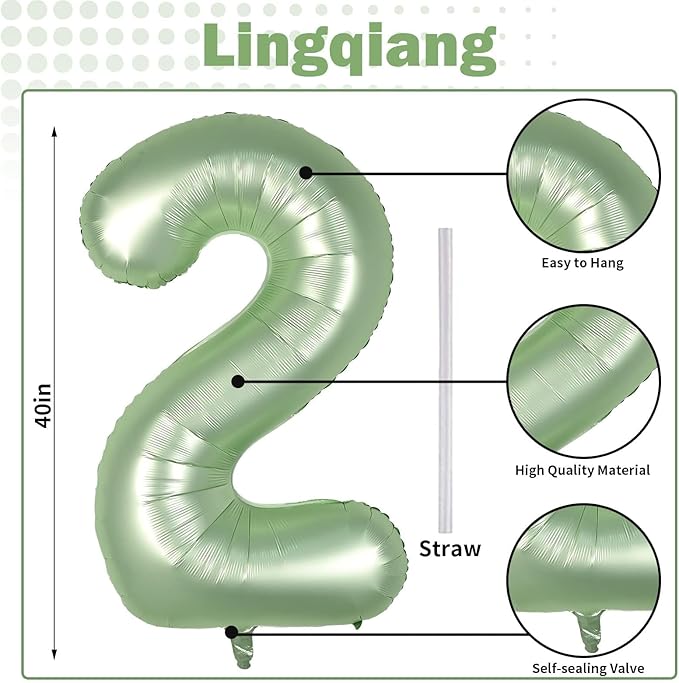 25th Birthday Balloons Sage Green for Girls, 40 Inch Giant Olive Green Foil 25 Number Balloons, Number 2 & 5 Helium Balloons Set for Women Men 25 Year Anniversary Jungle Wedding Party Decorations