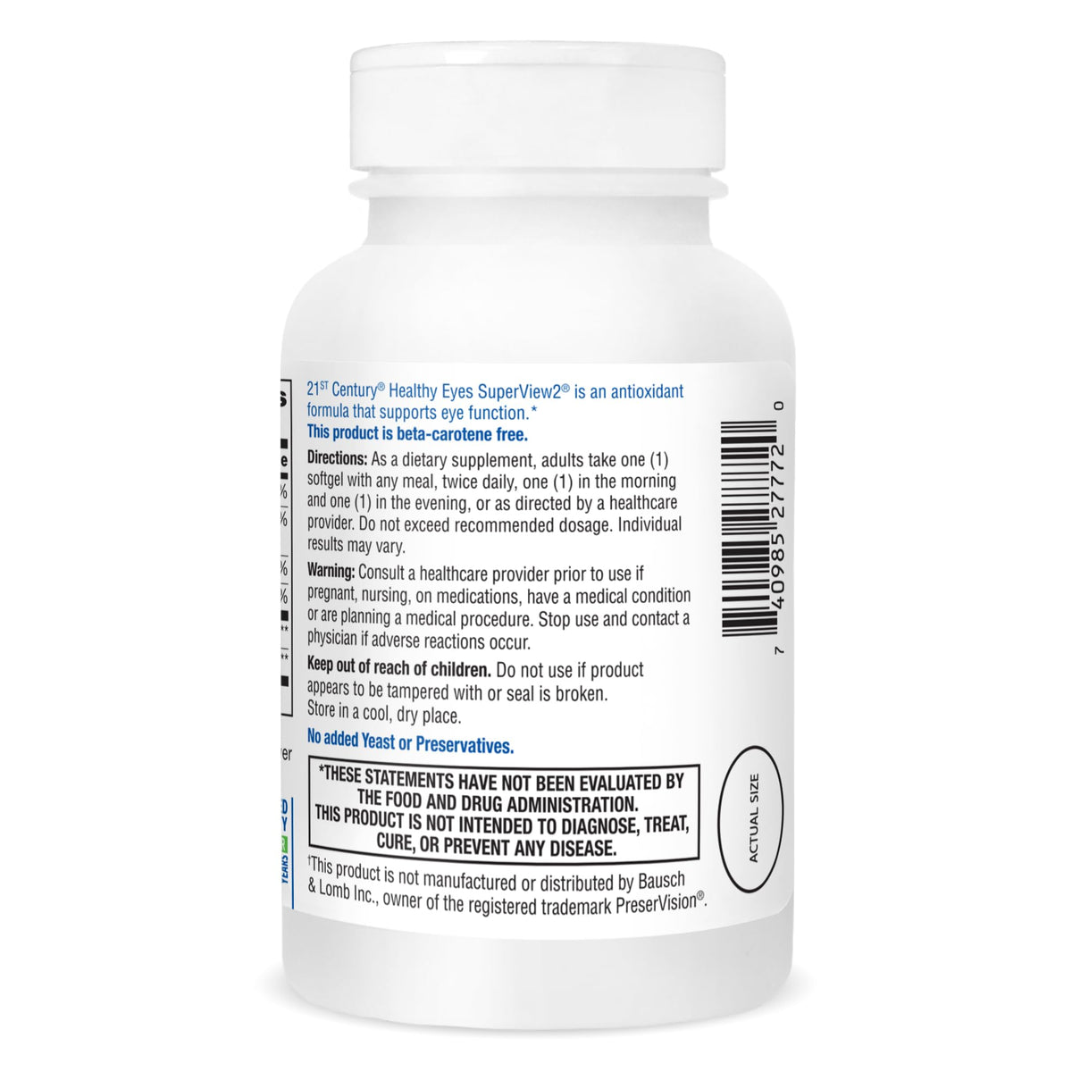 21st Century Healthy Eyes SuperView 2 Softgels, 120 Count