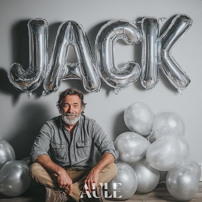 AULE 40 Inch Big Letter Balloon Silver K Large Foil Helium Alphabet Balloons A-Z for Birthday Anniversary Graduation New Year Party Decoration Supplies