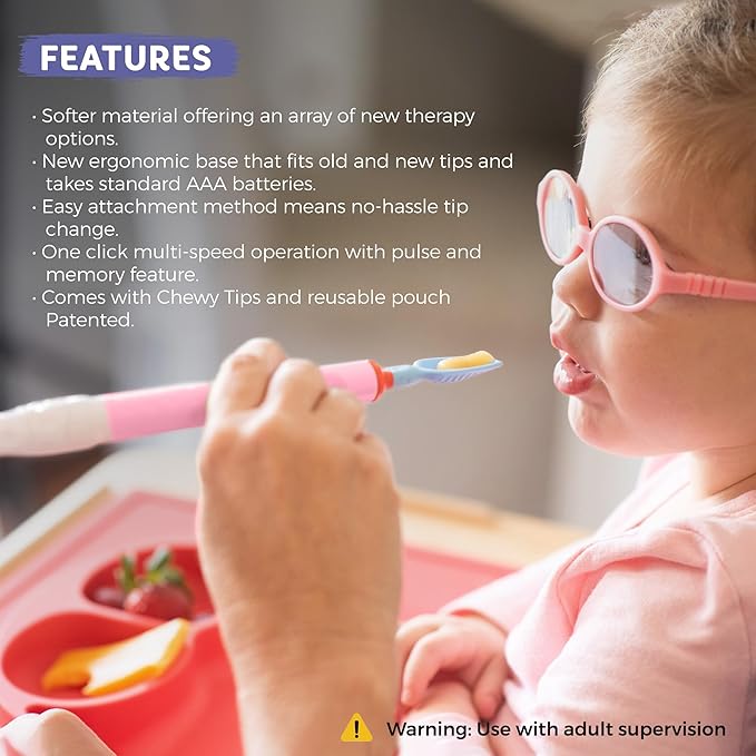 TalkTools Sensi Kit | Oral Sensory Kit for Speech and Feeding Therapy | Improves Jaw Strength, Coordination, and Mobility (Pink)