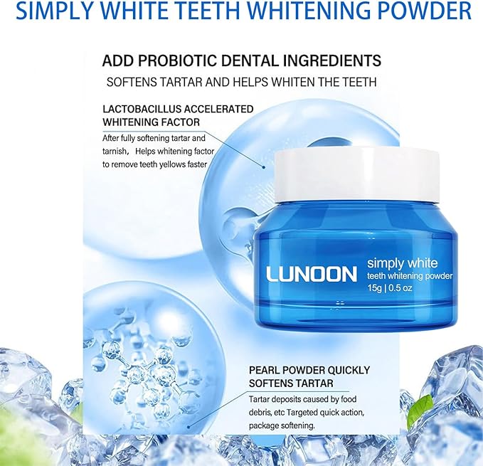 Teeth Whitening Powder for Instant Stain Removal, Color Corrector, and Toothpaste Booster-Lasting Whitening Results