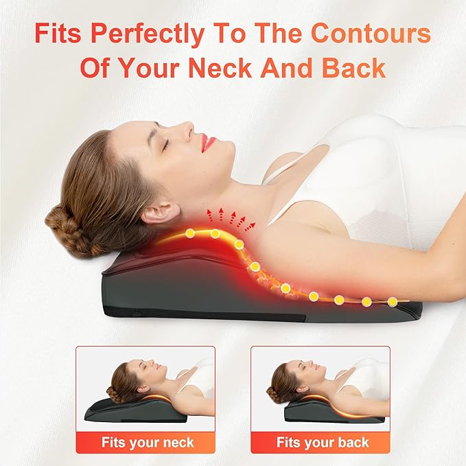 COMFIER Christmas Gift for Men Women,Back Massager with Heat, Shiatsu Neck and Back Massager with Heat for Back Pain, Soothing Heating & 3D Kneading Massage Pillow