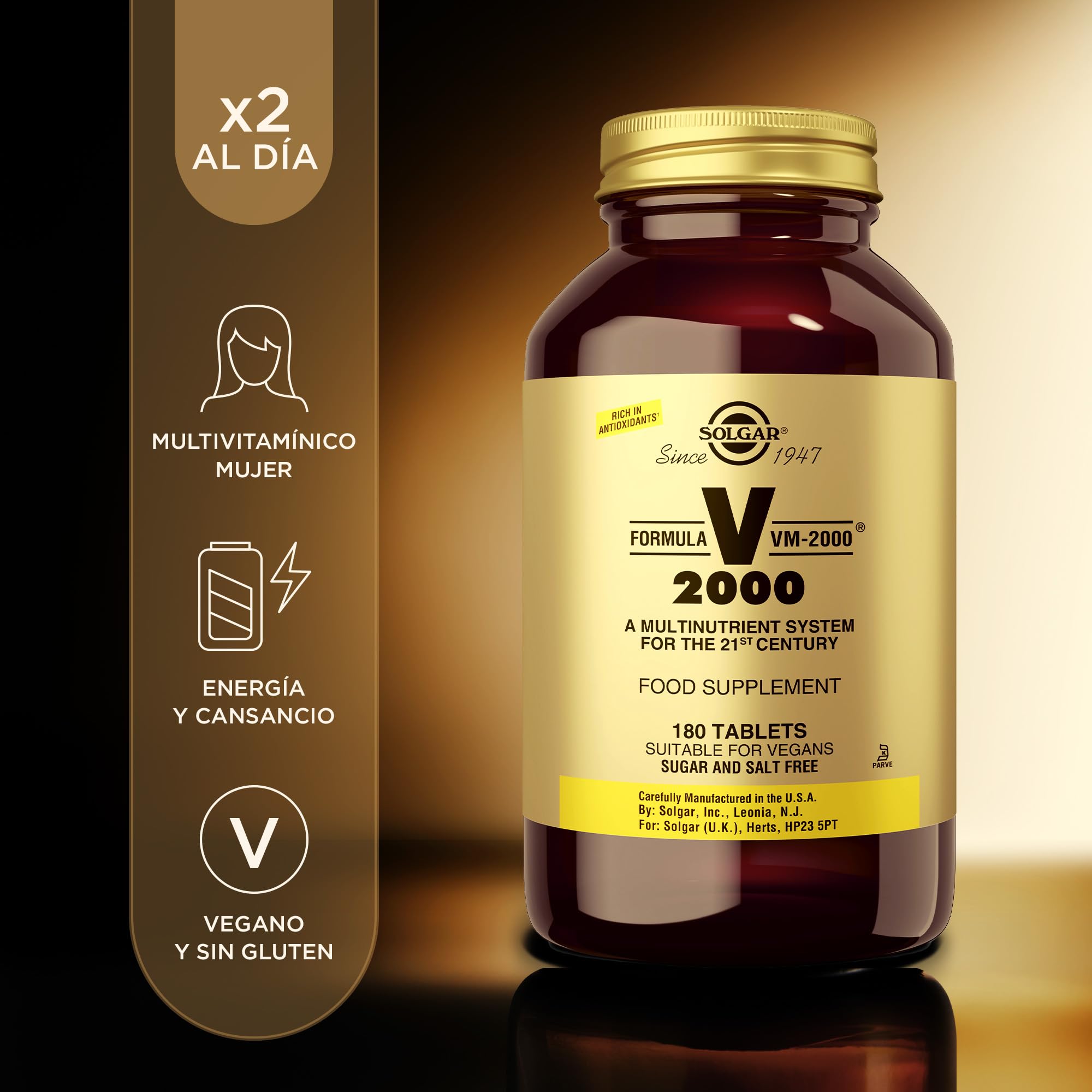 Solgar Formula VM-2000 (Multinutrient System), 180 Tablets - Premium Quality Multiple - Contains Zinc - Supports A Healthy Immune System - Vegan, Dairy Free, Kosher - 90 Servings