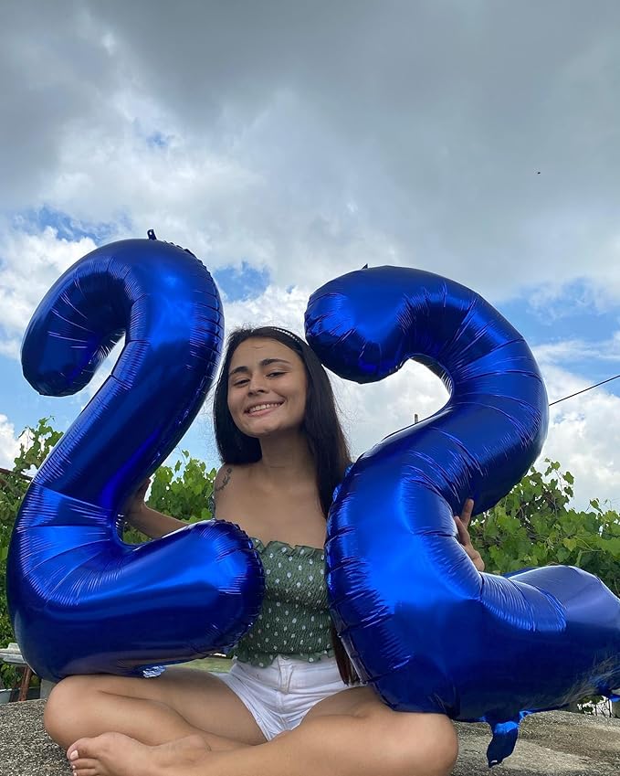 Metallic Blue Number 5 Balloon 40 Inch, 5 Balloon Number, 5th Birthday Decorations, Navy Blue Party Supplies for Boys Girls
